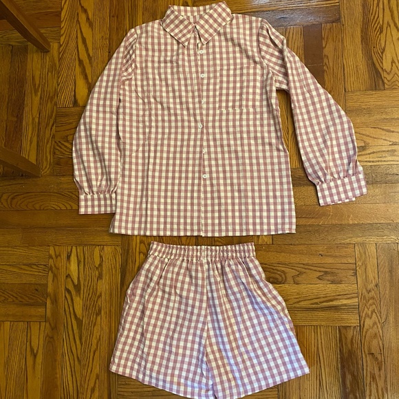 2 pieces pink white Vichy loungewear match set - Picture 7 of 7